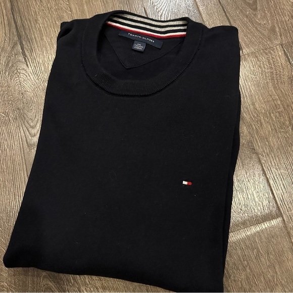 Tommy Hilfiger Men's Dark Navy Blue Signature Solid Crew Neck Sweater Size XXL - Picture 13 of 13